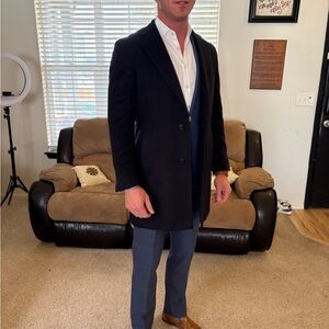 Vicenza Int Elegant Navy Overcoat